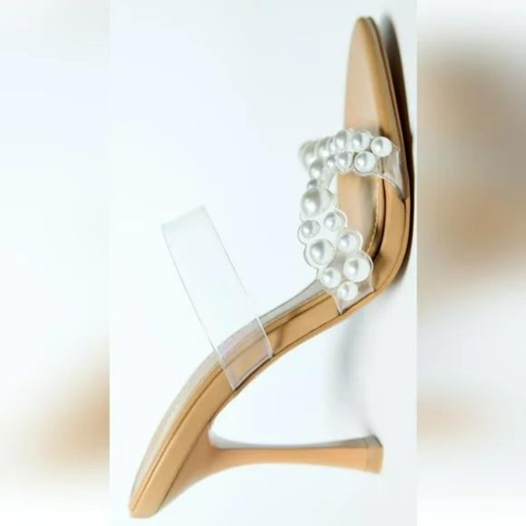 ZARA HEELED VINYL SANDALS WITH FAUX PEARLS - Picture 5 of 6